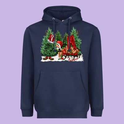 Christmas Santa Heavyweight Hoodie Designed By Fadigitalartstudio