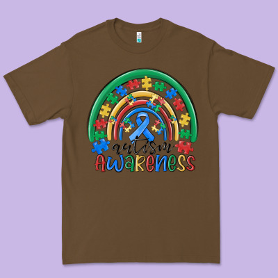 Autism Awareness Rainbow Premium Tee Designed By Maliassmallbusiness