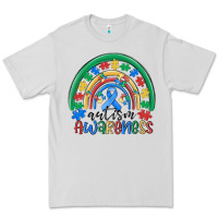 Dove Grey autism awareness rainbow Premium Tee - MaliasSmallBusiness