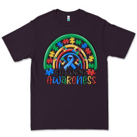 Plum autism awareness rainbow Premium Tee - MaliasSmallBusiness