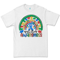 White autism awareness rainbow Premium Tee - MaliasSmallBusiness