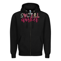 Black social worker Zipper Hoodie - OliviaCreatesArt