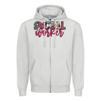 Dove Grey social worker Zipper Hoodie - OliviaCreatesArt