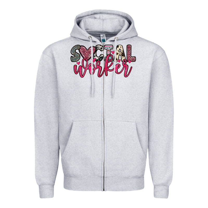 Social Worker Zipper Hoodie by OliviaCreatesArt | Teevron