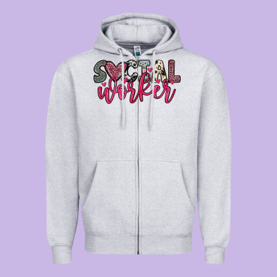 Social Worker Zipper Hoodie Designed By Oliviacreatesart