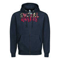 Navy social worker Zipper Hoodie - OliviaCreatesArt