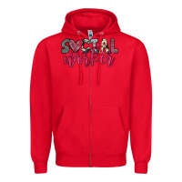 Red social worker Zipper Hoodie - OliviaCreatesArt