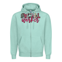 Seafoam social worker Zipper Hoodie - OliviaCreatesArt
