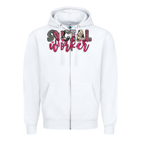 White social worker Zipper Hoodie - OliviaCreatesArt