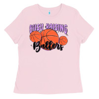 Bubblegum Pink busy raising ballers Ladies Tee - MaliasSmallBusiness
