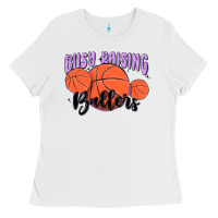 White busy raising ballers Ladies Tee - MaliasSmallBusiness
