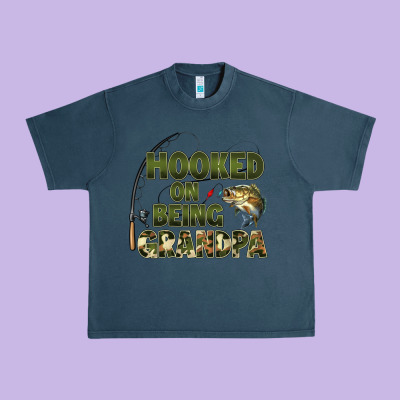 Fish Lures Hooked On Being Grandpa Urban Heavy Tee Designed By Artiststas