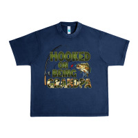 Navy fish lures hooked on being grandpa Urban Heavy Tee - Artiststas