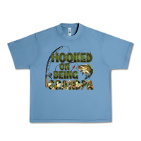Pebble Blue fish lures hooked on being grandpa Urban Heavy Tee - Artiststas