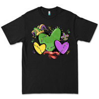 Black mardi gras hearts Premium Tee - MaliasSmallBusiness