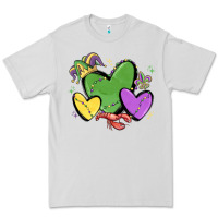 Dove Grey mardi gras hearts Premium Tee - MaliasSmallBusiness