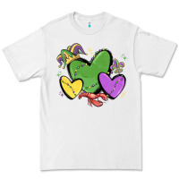 White mardi gras hearts Premium Tee - MaliasSmallBusiness