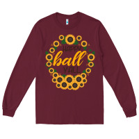 Burgundy Happy Fall Sunflowers Long Sleeve Tee - Bettercallsaul
