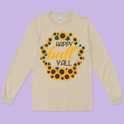 Happy Fall Sunflowers Long Sleeve Tee Designed By Bettercallsaul