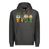Charcoal Heather yellowstone coffee cups Premium Hoodie - OliviaCreatesArt