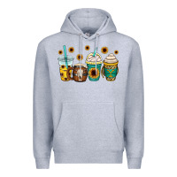 Heather Grey yellowstone coffee cups Premium Hoodie - OliviaCreatesArt