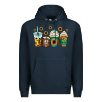 Navy yellowstone coffee cups Premium Hoodie - OliviaCreatesArt