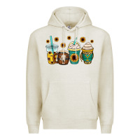 Oatmeal Heather yellowstone coffee cups Premium Hoodie - OliviaCreatesArt