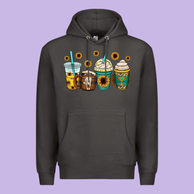 Yellowstone Coffee Cups Premium Hoodie Designed By Oliviacreatesart
