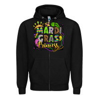 Black mardi gras princess Zipper Hoodie - OliviaCreatesArt
