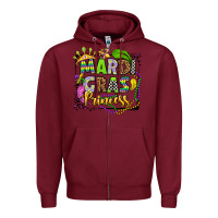 Burgundy mardi gras princess Zipper Hoodie - OliviaCreatesArt