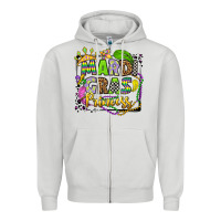Dove Grey mardi gras princess Zipper Hoodie - OliviaCreatesArt