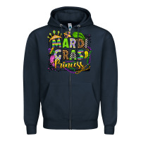 Navy mardi gras princess Zipper Hoodie - OliviaCreatesArt