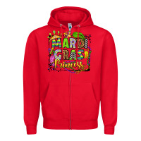 Red mardi gras princess Zipper Hoodie - OliviaCreatesArt