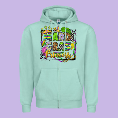 Mardi Gras Princess Zipper Hoodie Designed By Oliviacreatesart