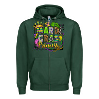 Sports Green mardi gras princess Zipper Hoodie - OliviaCreatesArt