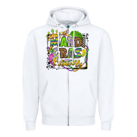 White mardi gras princess Zipper Hoodie - OliviaCreatesArt