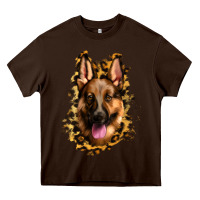 Chocolate Brown german shepherd leopard background Heavy Core Tee - Jasminsmagicworld