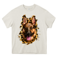 Cream german shepherd leopard background Heavy Core Tee - Jasminsmagicworld