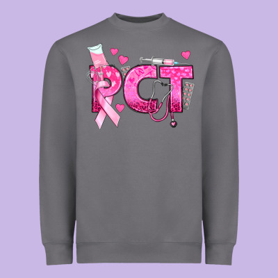 Breast Cancer Pct Patient Care Technician Heavyweight Sweatshirt Designed By Texasbilliewilder