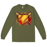 Army Green softball home plate Long Sleeve Tee - Jasminsmagicworld