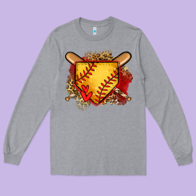 Softball Home Plate Long Sleeve Tee Designed By Jasminsmagicworld