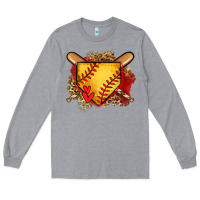 Heather Grey softball home plate Long Sleeve Tee - Jasminsmagicworld