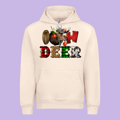 Oh Deer Christmas Urban Hoodie Designed By Lillyallendesigns