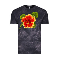 Cloud Black Hawaiian Hibiscus Flower Vintage Tee - LillyAllenDesigns