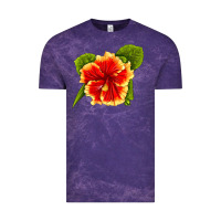 Cloud Purple Hawaiian Hibiscus Flower Vintage Tee - LillyAllenDesigns