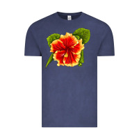 Vintage Denim Hawaiian Hibiscus Flower Vintage Tee - LillyAllenDesigns