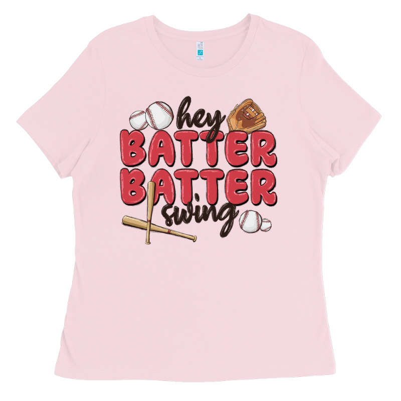 Hey Batter Batter Swing Ladies Tee by MaliasSmallBusiness | Teevron
