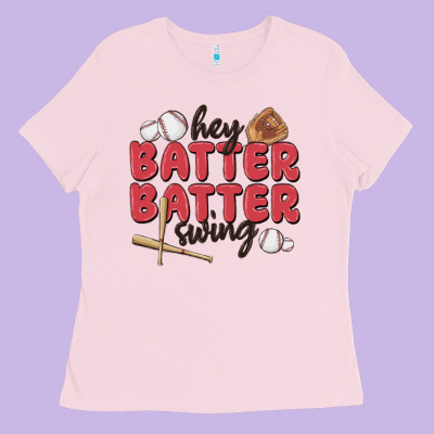 Hey Batter Batter Swing Ladies Tee Designed By Maliassmallbusiness