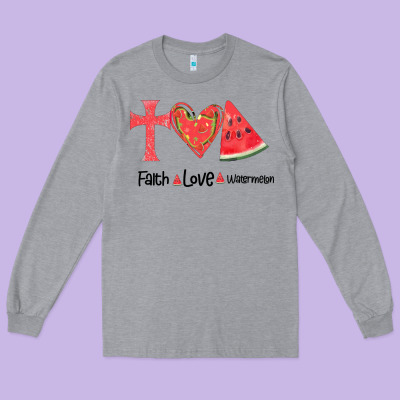 Faith Love Watermelon Long Sleeve Tee Designed By Bettercallsaul
