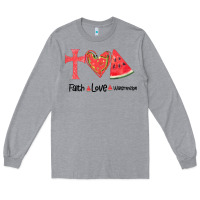 Heather Grey Faith Love Watermelon Long Sleeve Tee - Bettercallsaul